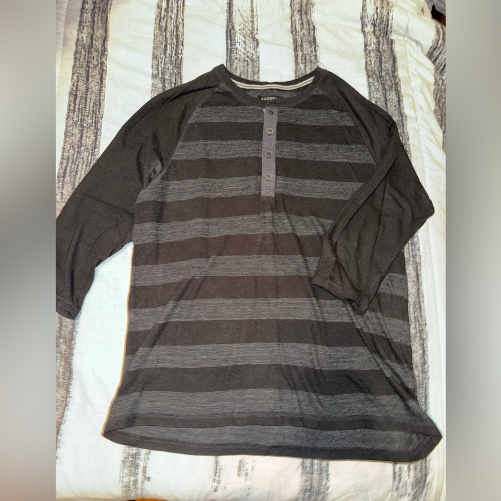 Express Men’s Henley Striped Shirt